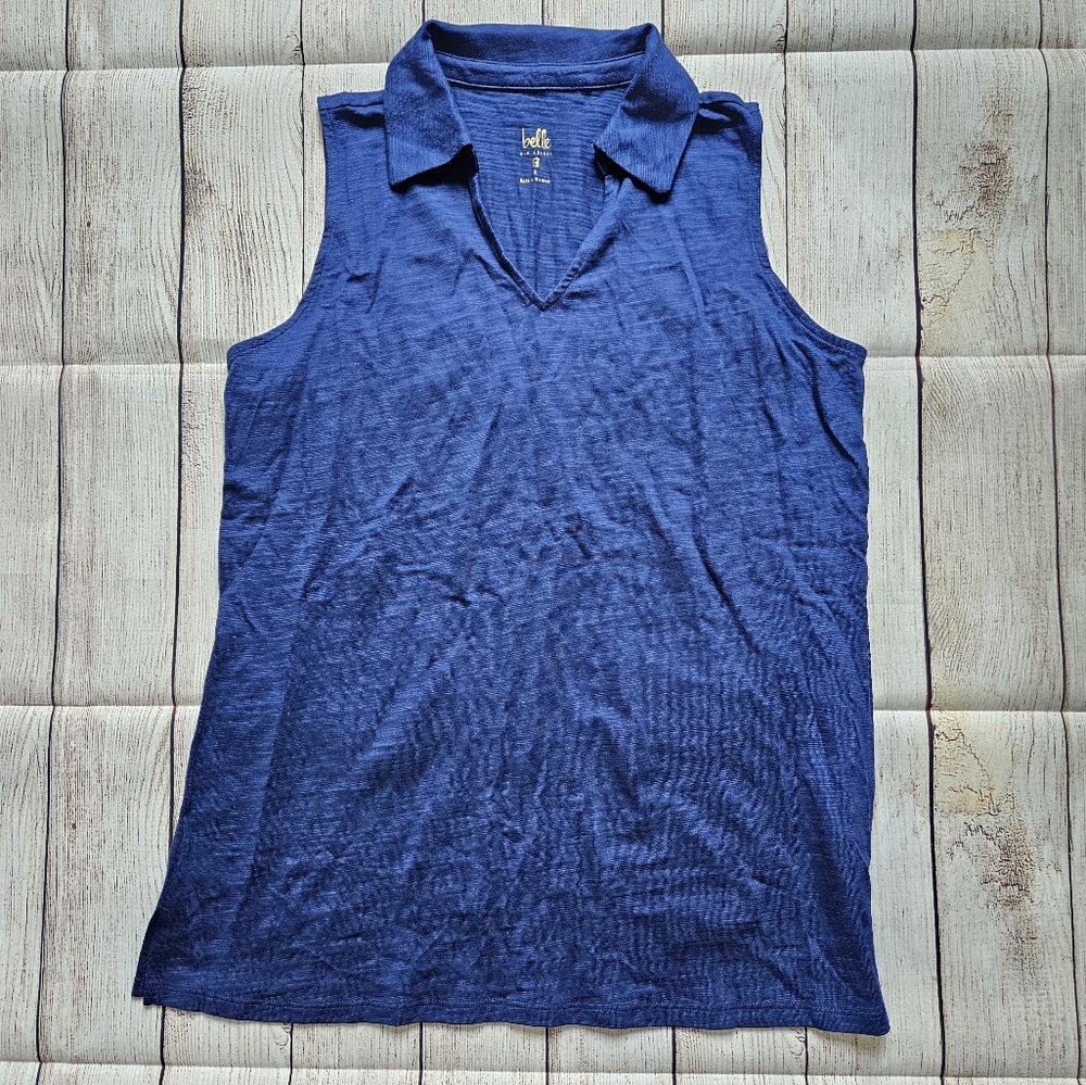 Belle Kim Gravel Blue Tank Top